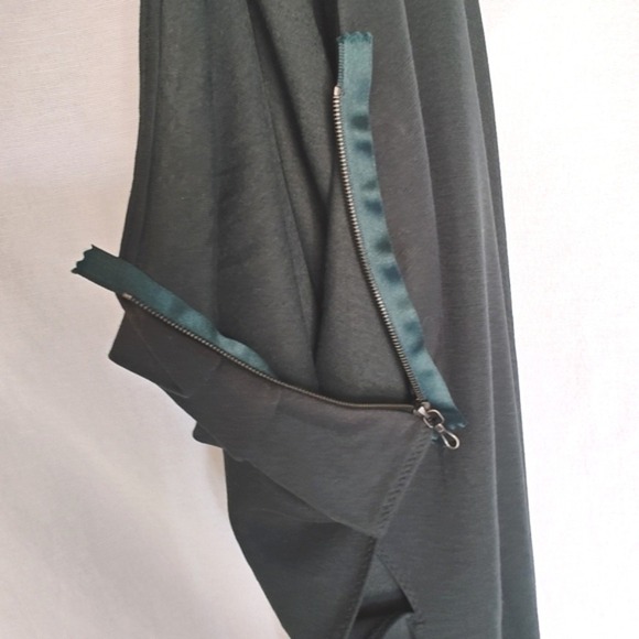 Lanvin Sleeveless Dress Green Draped Zipper Shoulder Cashmere‎ Jersey 2019 36 - Picture 7 of 12